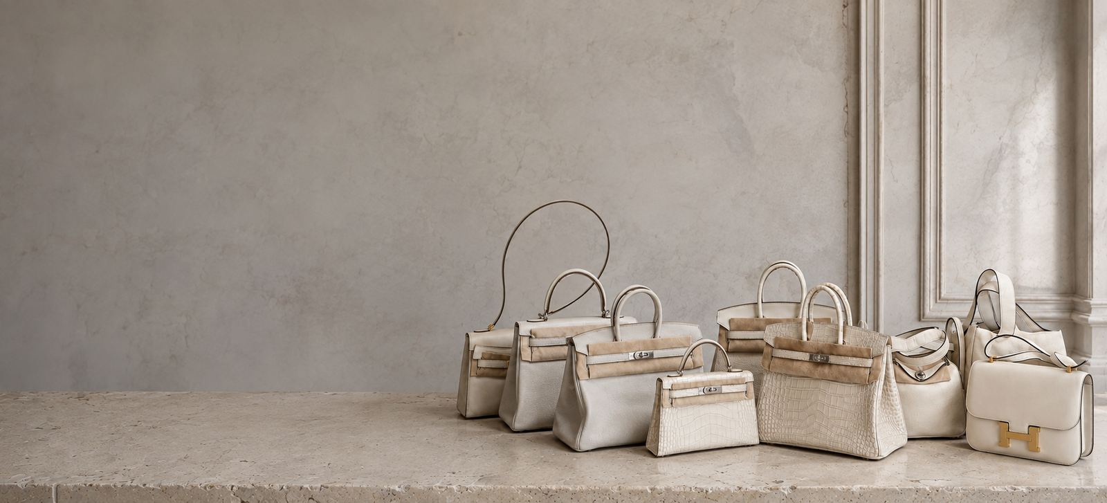 Ivory Hermès handbag collection